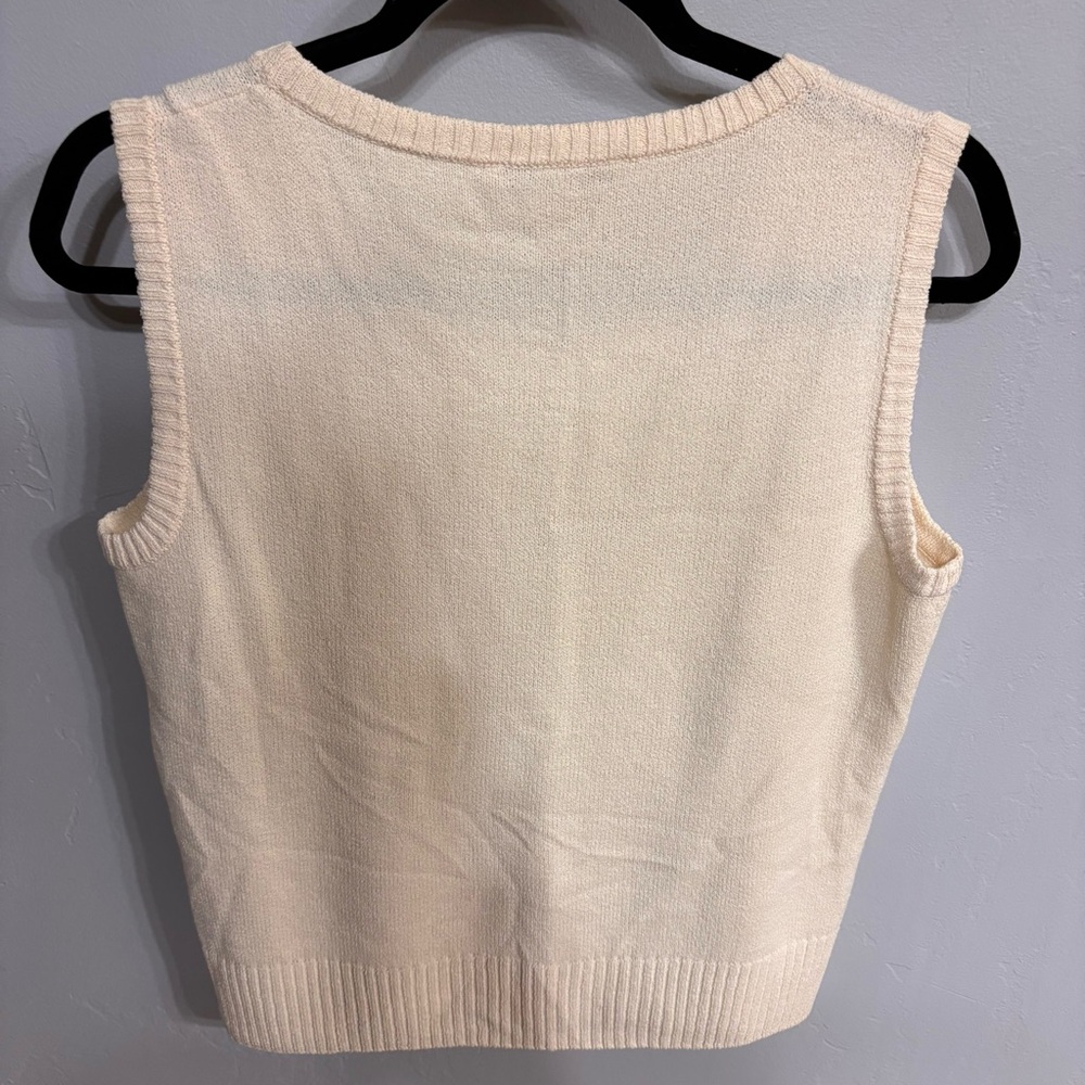 St. John Ivory Sleeveless Knit Tank Top - Sz M EUC - Picture 2 of 7